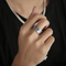 Oxidized Retro Vintage Stainless Steel Men's Hollowed Cross Opening Jewelry Ring
