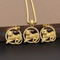Personalized Rhinestone-Encrusted Animal Pendant, Hip-Hop Style Luxury Green, Red, and White-Eyed Tiger Stainless Steel Men's Pendant