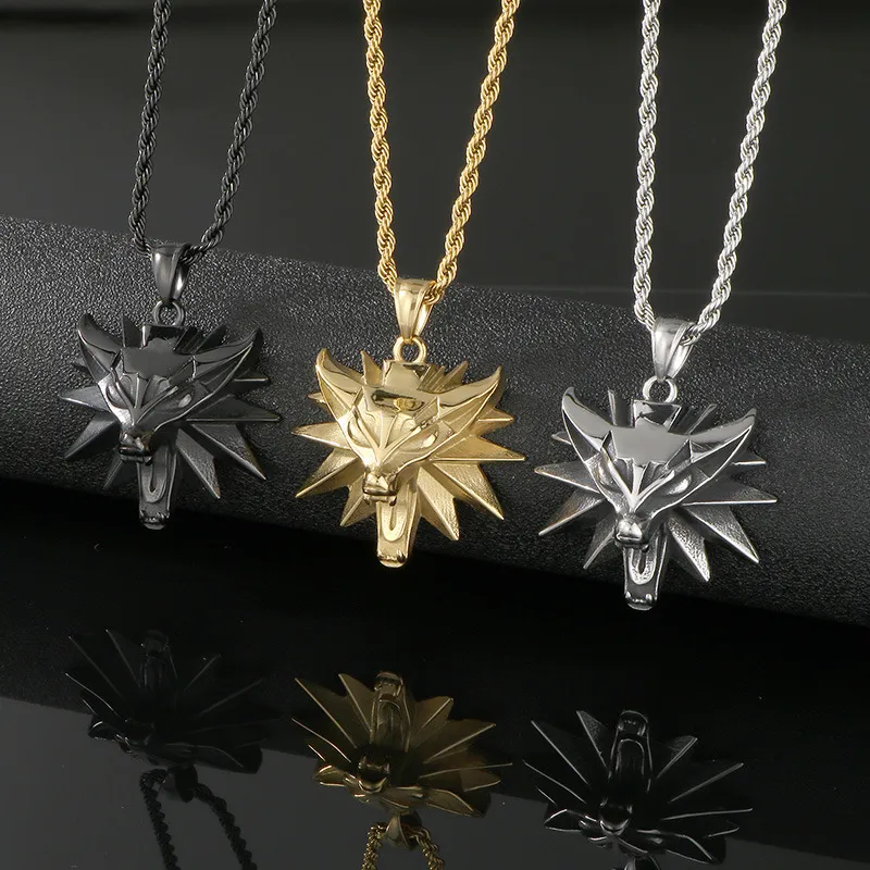 Themed Accessories for The Witcher 3 The Wolf Among Us Stainless Steel Male Pendant Necklace