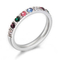 Fashion Colorful Diamond Ring Jewelry Gold Plated Titanium Steel Ring