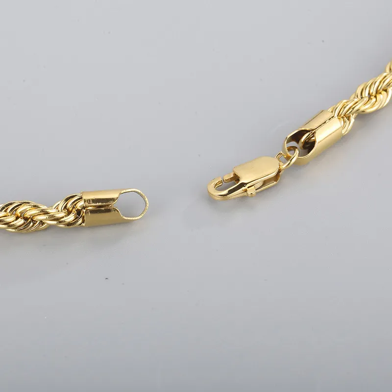 Simple Style Men and Women's Stainless Steel Multi Size Woven Fried Dough Twists Chain Necklace