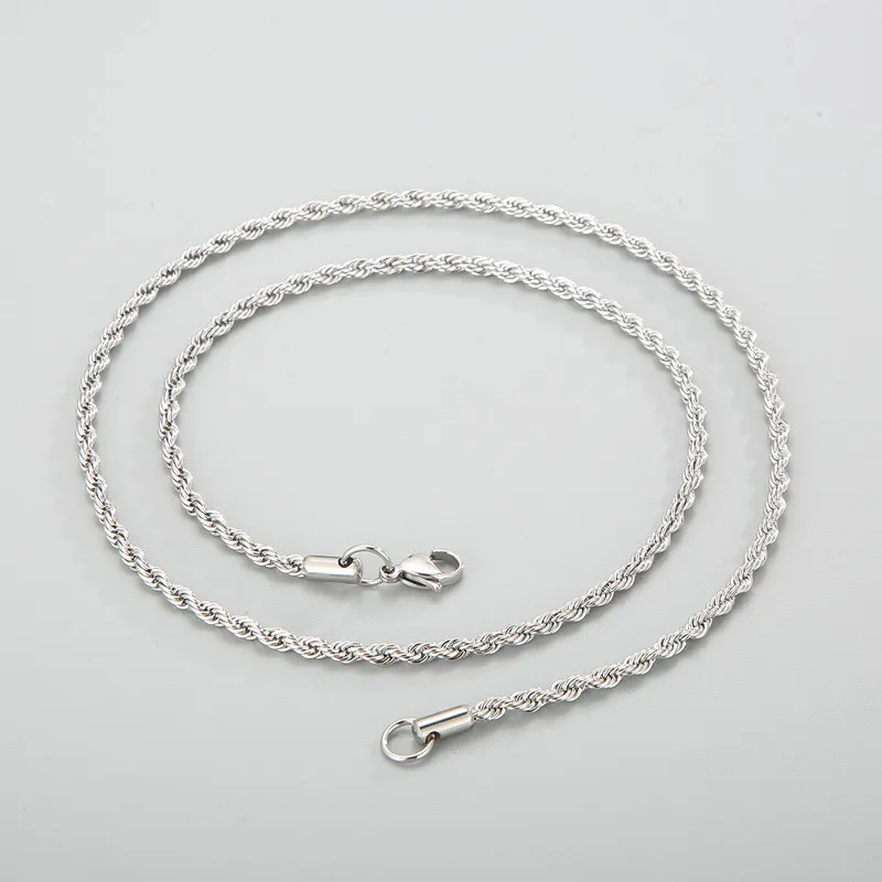 Rock and Hip-Hop Style Unisex Stainless Steel Twisted Chain Necklace