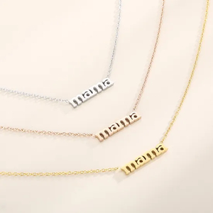 Mama Letter Pendant Necklace, Mother's Day Stainless Steel Jewelry