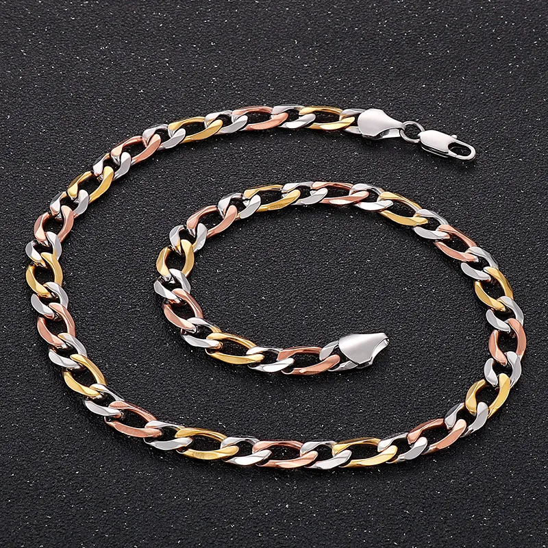 Stainless Steel Trendy Jewelry, European and American Minimalist Fashionable Personalized Nk Chain Men's Necklace Accessory