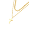 Retro, Simple, Engraved Cross Necklace, Trendy and Fashionable Nk Chain Double-Layer Stacked Stainless Steel Men's Pendant Necklace