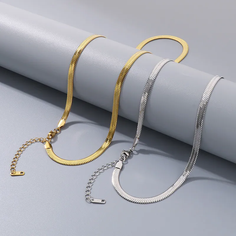 Women's Stainless Steel Blade Chain Necklace Extender 2/3/4/5mm Interior Chain Jewelry Wholesale