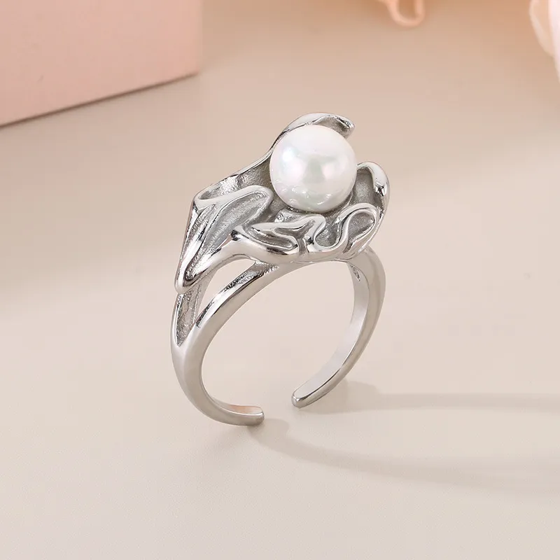 Personalized Petal Ring Stylish Geometric 18K Gold-Plated Stainless Steel Ring Wholesale Jewelry