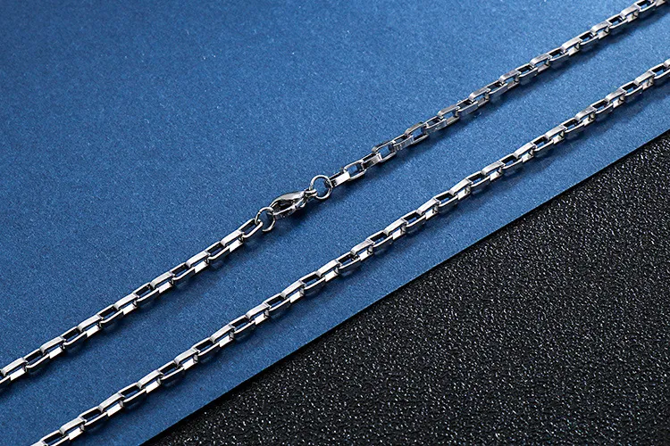 Stainless Steel Jewelry Rectangular Hip-Hop Necklace with Multiple Sizes to Choose From