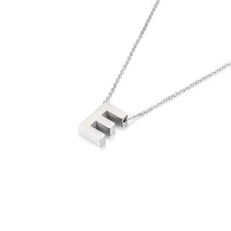 New Smooth Stainless Steel Pendant Necklace with 26 Capital Letters of The English Alphabet for Women
