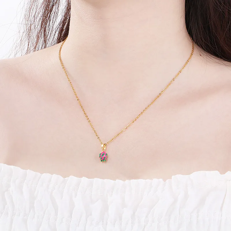 European American Personalized Mini Dopamine Fruit Series Necklace Stainless Steel Clavicle Chain