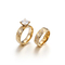 Korean Japanese Stainless Steel Couple's Matching Ring 18K Gold Textured Diamond-Embedded Rings