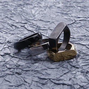 Street Style Fashion Multicolor Stainless Steel Geometric Men's Jewelry Ring