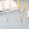 European and American Flat Snake Chain Multi-Layer Chain Necklace Retro Stainless Steel Box Chain Cross Pendant Men's and Women's Necklace