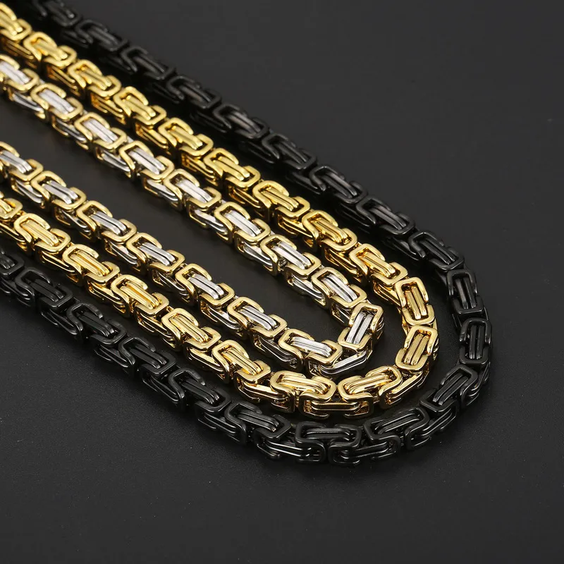 Fashion Bold Emperor Chain Men's Handmade Multi-Size Stainless Steel Link Necklace Jewelry