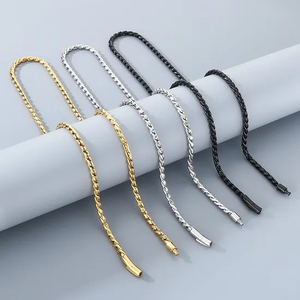 Simple and Hipster Twist Chain Necklace, Versatile and Fashionable, Personalized Vacuum Plated 18K Stainless Steel Men's Necklace with Dragon Bone Chain