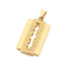 Retro Trendy Unique Rhombus Pattern Razors Stainless Steel Men's Pendant