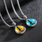 Trendy Cute Blue Yellow Snake Eye Stone Stainless Steel Men's Necklace Pendant