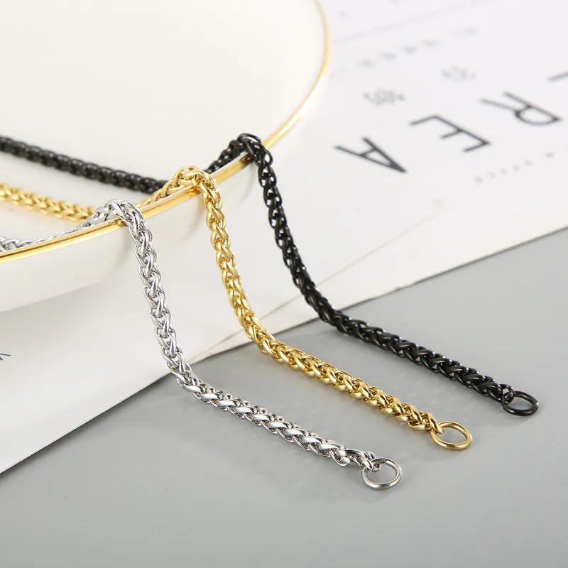 Factory Direct Wholesale 3mm Japanese and Korean Style Clavicle Chain with Matching Chain, Fashionable and Minimalist Titanium Steel Flower Basket Chain Unisex