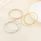 European American Fashion Polished Round Wire Stainless Steel Bracelet DIY Stackable Bangle