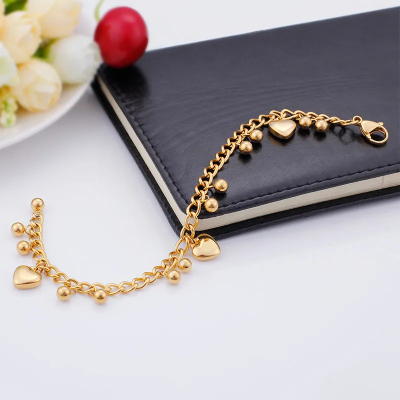 Stainless Steel Heart Element Handmade Chain Bracelet Suitable for Women's Daily Wear