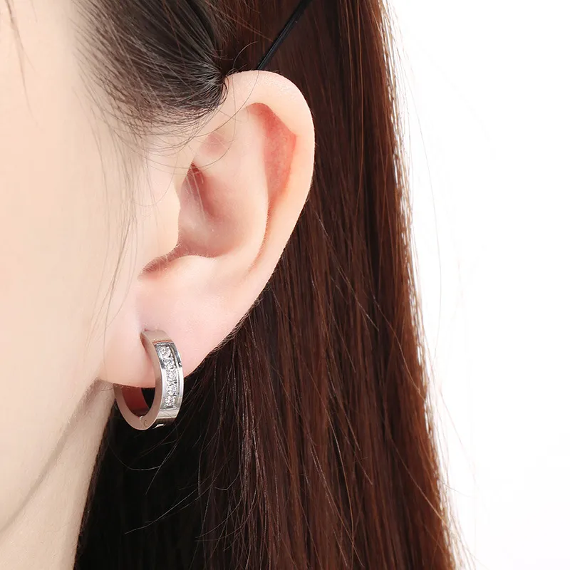Stainless Steel Jewelry Rhinestone Earrings Suitable for Daily Wear