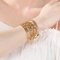 Trendy Diamond-Encrusted Stainless Steel 8K Gold-Plated Buckle Bracelet for Women Jewelry