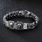 Trendy Domineering Punk Skull Men's Inlaid Zircon Stainless Steel Bracelet