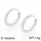 Fashion Stainless Steel Creative Fried Dough Twists Bamboo Style Round Earrings Jewelry