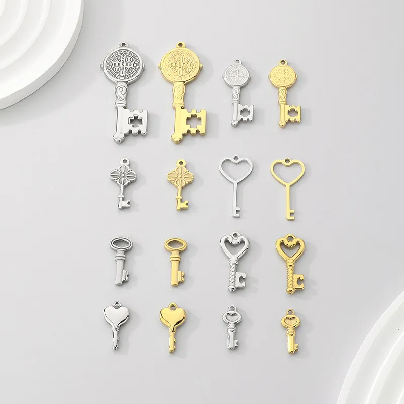 Stainless Steel Charm Accessories Fashion Trendy Retro Key Pendant Pendant