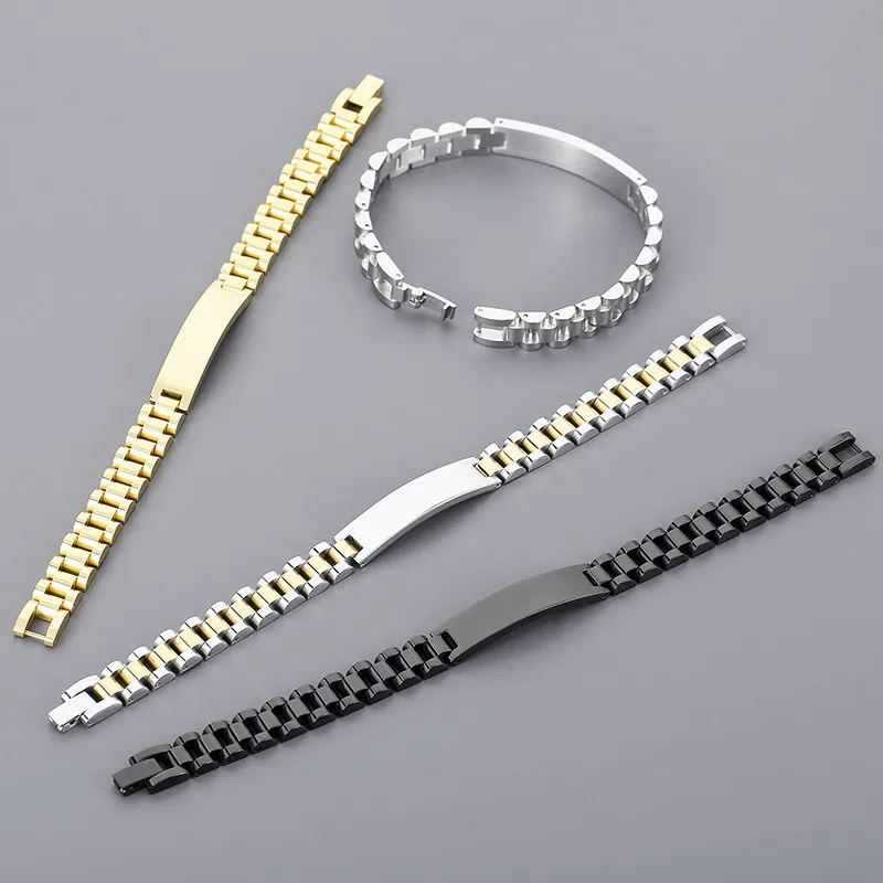 Stylish Adjustable Stainless Steel Couple Wide Watches Bracelets Bangles