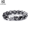Fashion Powerful Punk Stainless Steel Men's Thick Skull Links Bracelet