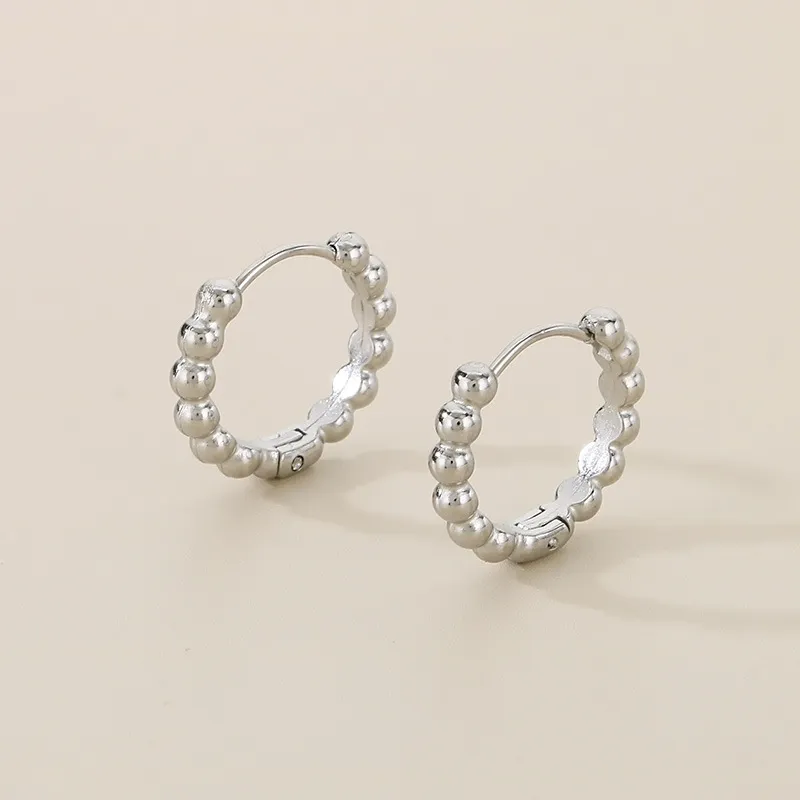 Stainless Steel Jewelry with Small Round Bead Earrings Suitable for Daily Wear
