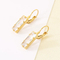 Exquisite Minimalist Square Zircon Stainless Steel Earrings Light Luxury Geometric Earrings Women