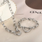 Fashion Stainless Steel Heart Pendant Earrings Bracelet Necklace Set Jewelry Accessories