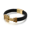 European and American Style Stainless Steel Cross Bracelet Woven Men's Leather Jewelry