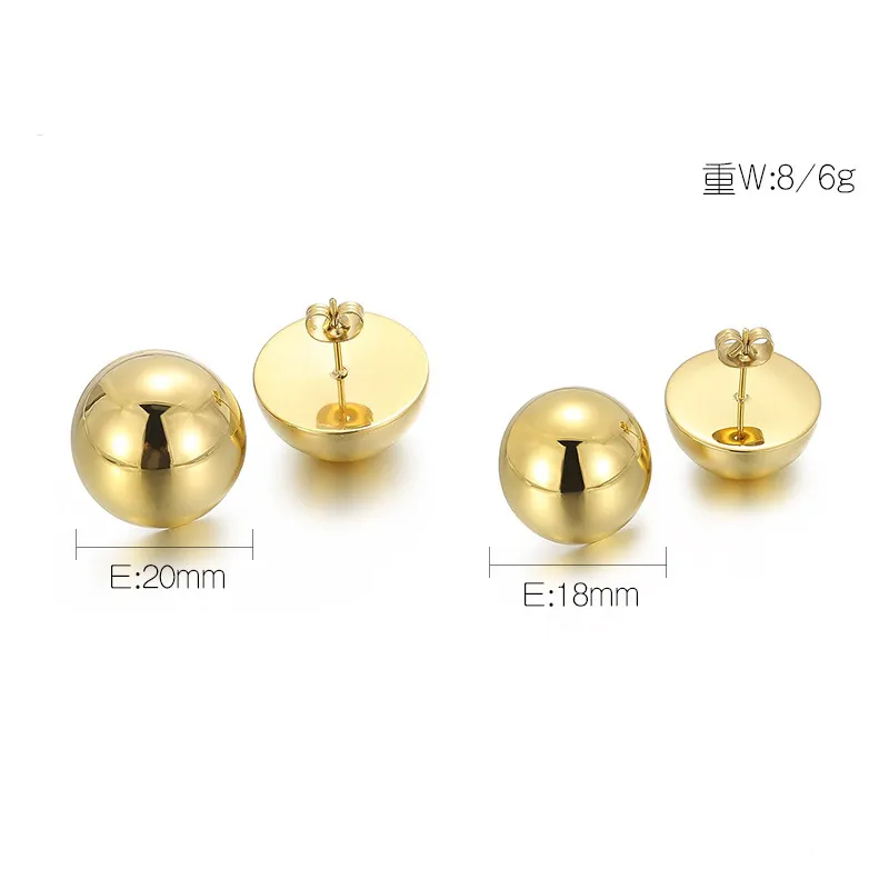 Stainless Steel Hemispherical Hollow Simple and Elegant Light Luxury Earrings
