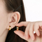 Classic Curved Small Hoop Huggie Earrings 18K Gold Plated Minimalist Stainless Steel Earrings