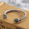 Cross-Border E-Commerce Foreign Trade Supply European and American Personalized Fashion Double Wolf Head Punk Stainless Steel Men's Bracelet