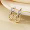 Minimalist Round Stainless Steel Earrings Elegant 18K Gold-Plated Chain Earrings Wholesale Jewelry