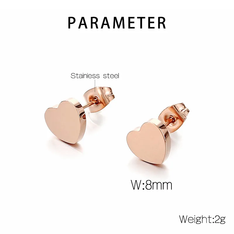 European and American Ins Fashion Stainless Steel Creative Multi Style Heart-Shaped Design Versatile Earring Jewelry