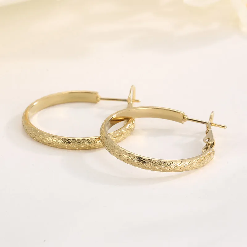 Fashion Stainless Steel Multi Specification Round Girl Temperament Earrings Jewelry Wholesale
