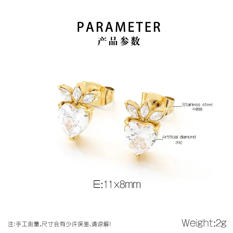 Stainless Steel Strawberry Cherry Shaped Earrings Suitable for Daily Wear as Women's Jewelry