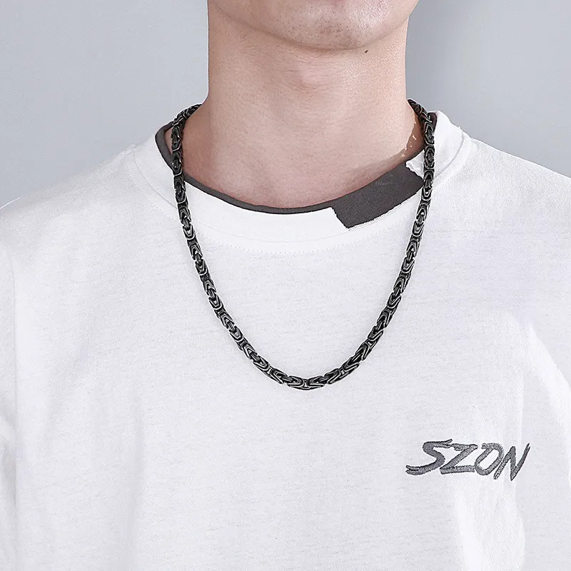 Rock Hip-Hop King Chain Fashion Edgy Street Style Stainless Steel Men's Necklace