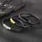 Men's Personalized Leather Rope Weaving Bracelet Stainless Steel Snap Button Trendy Men's Simple Plain Circle Bracelet