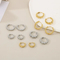 Fashionable and High-End Women's Jewelry Stainless Steel Creative Size Round Bead Circle Earrings