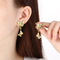 Luxury Double Layer Textured Butterfly Stainless Steel Earrings Unique Jewelry