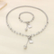 Hip-Hop Ball Padlock Gender-Neutral Sweater Chain Beaded Stainless Steel Jewelry Set Wholesale