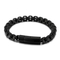 European and American Fashion Stainless Steel Striped Square Pearl Bracelet for Men, Simple Snap Button Motorcycle Chain Jewelry Wholesale