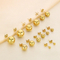 Fashion Style Stainless Steel Plated 18K Gold Solid Hollow Spherical Round Earrings for Women