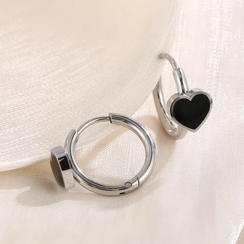 Stainless Steel Jewelry Heart-Shaped Earrings Suitable for Daily Wear